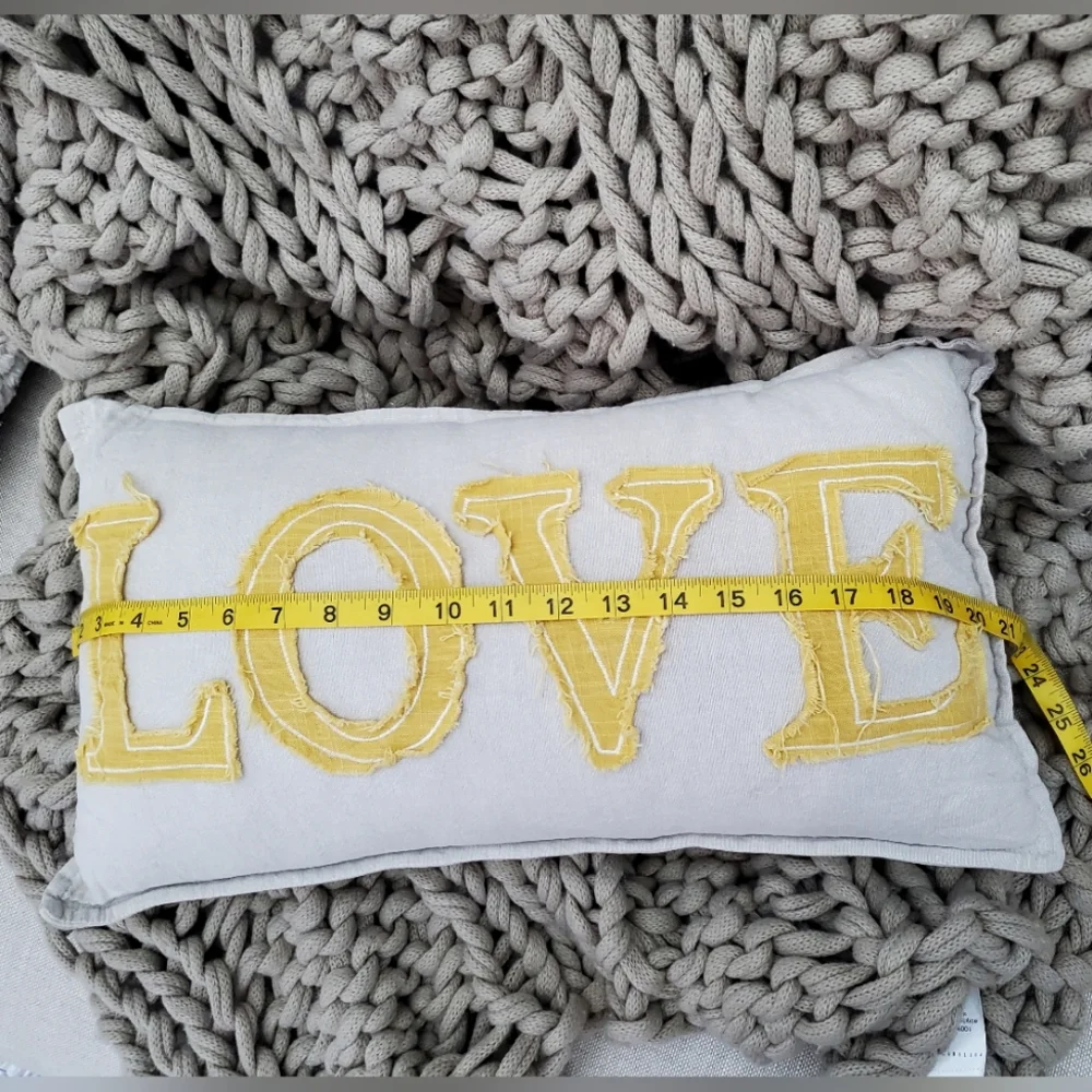 Boho Chic Accent Pillow, Tan, Yellow 